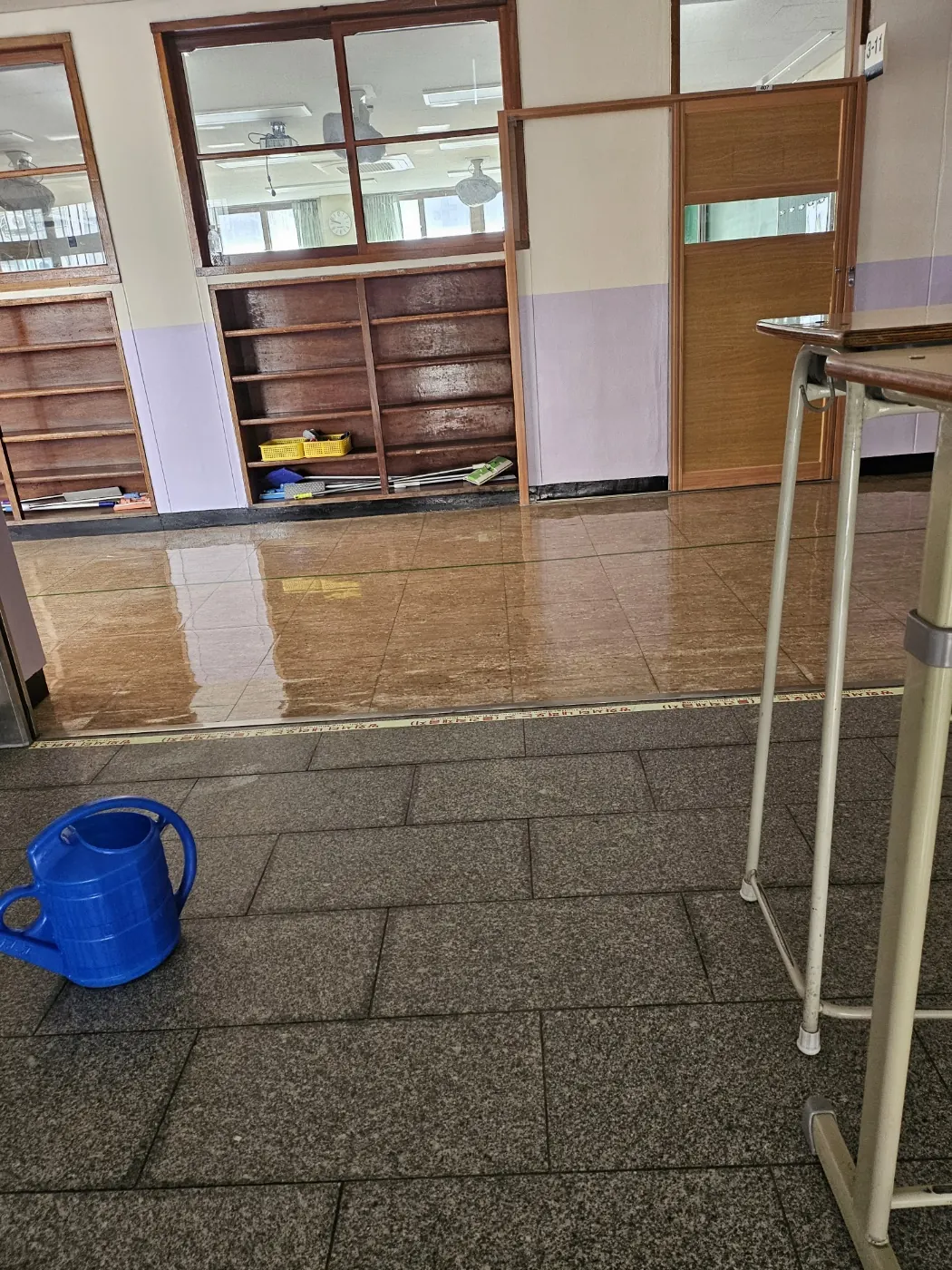 세정 진행 — 칠보면 학교청소 현장